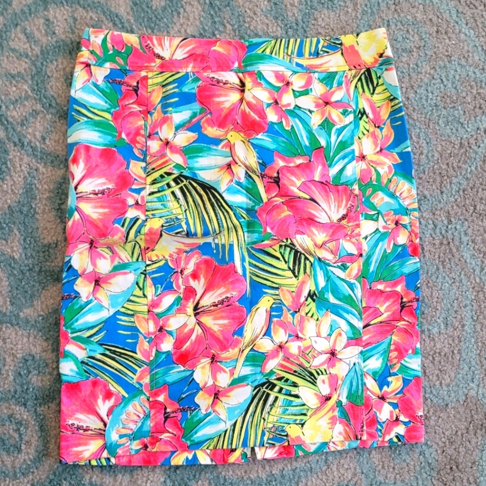 LOFT Tropical Design Pencil Skirt